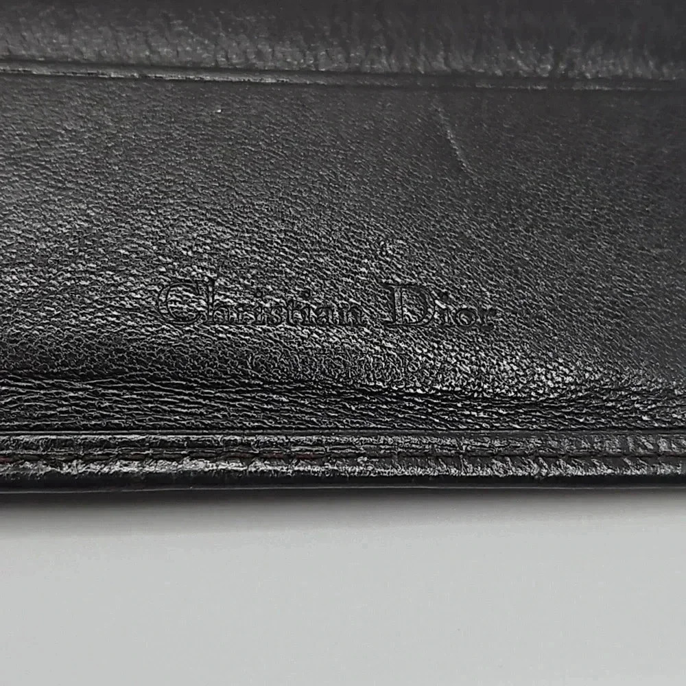 Christian Dior Brown Leather Bifold Wallet Vintage Made in Hong Kong w/ dust bag - Picture 6 of 8